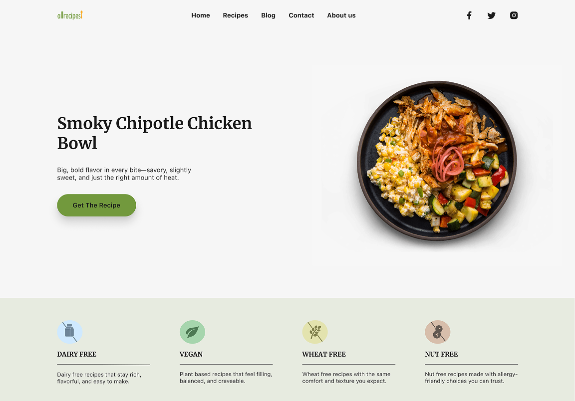 Smoky Chipotle Chicken Bowl recipe page